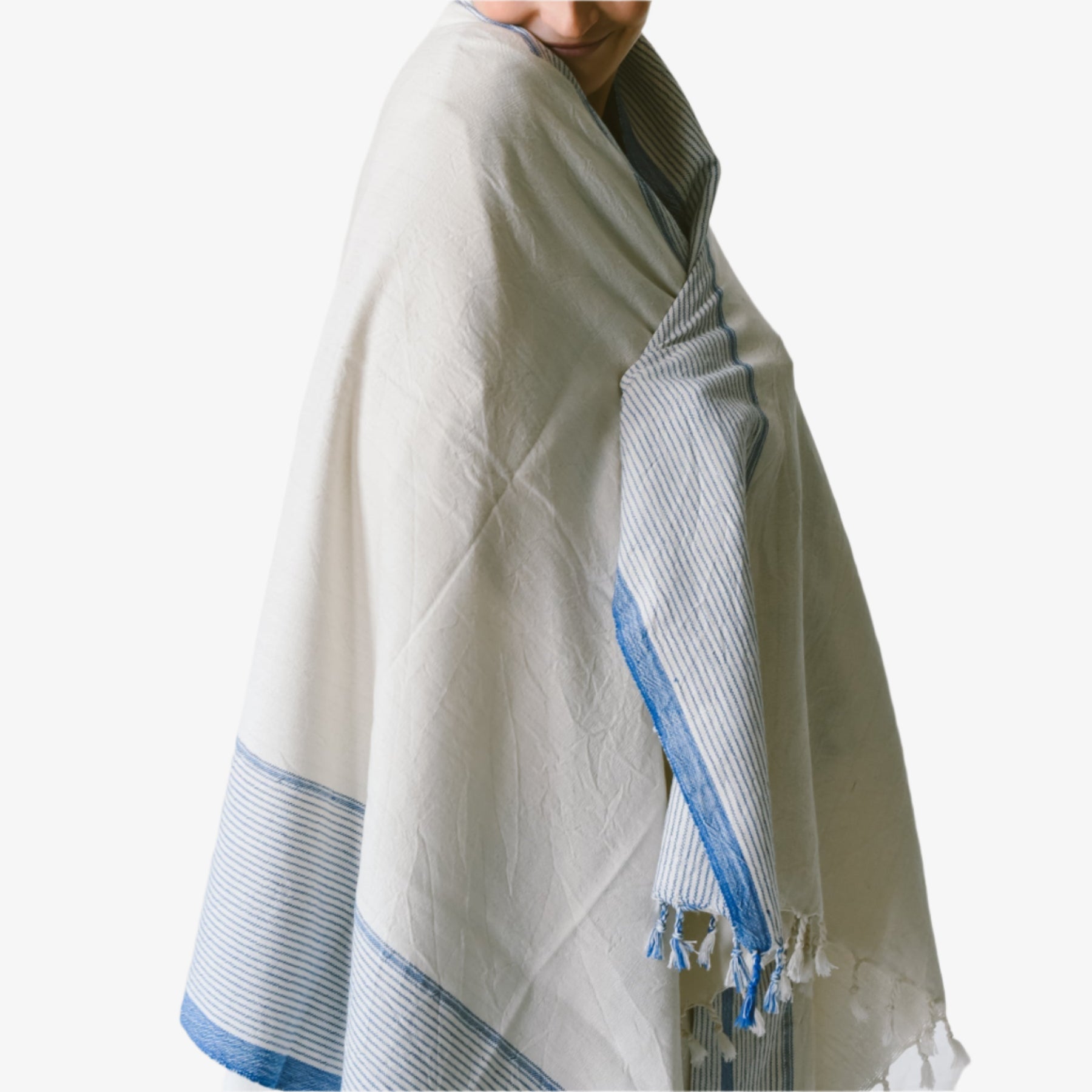 Ivory Blue Tribeca Towel