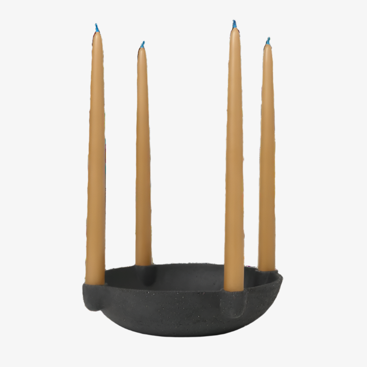 Bowl Candle Holder Dark Grey
