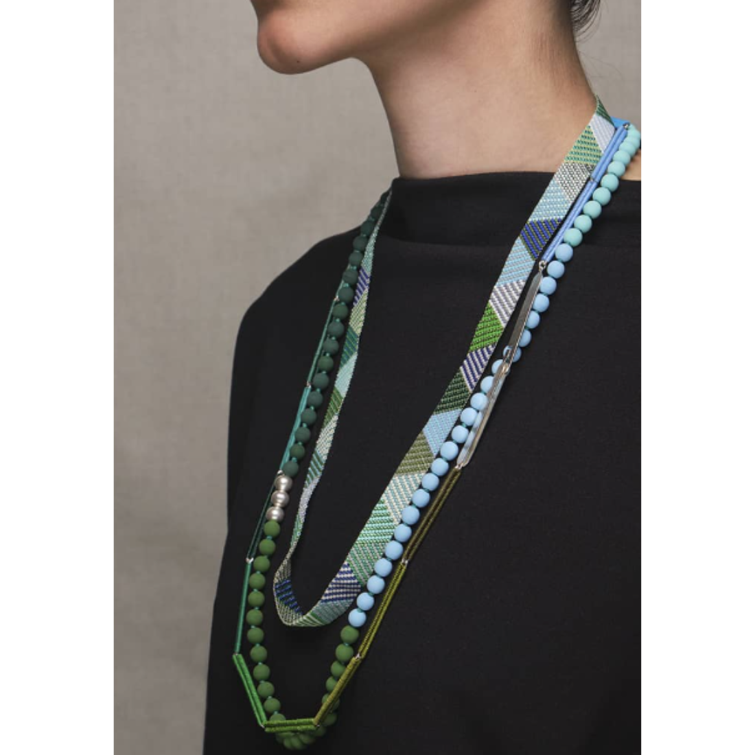 Delicas Necklace Blue - Green 27.5"