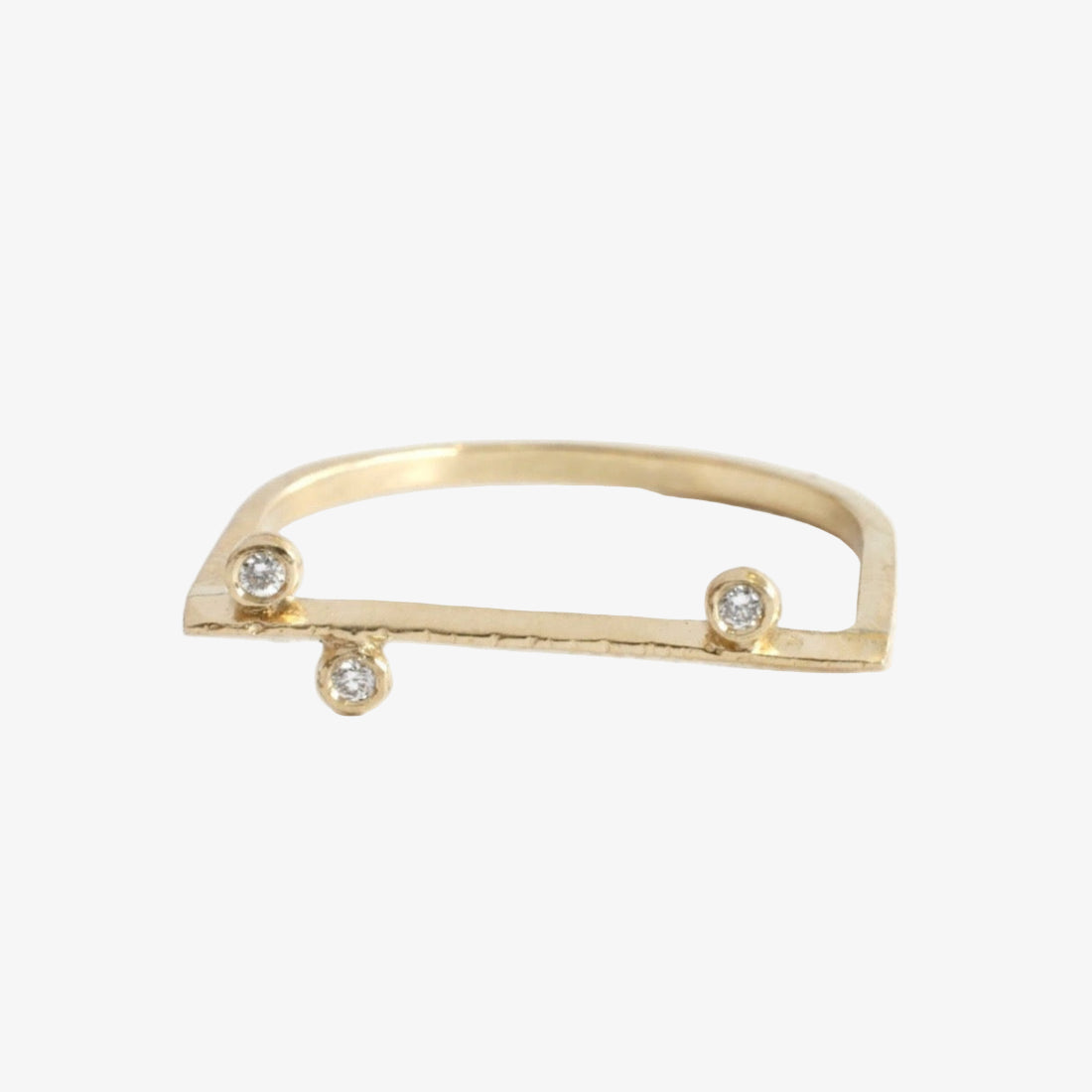Minimalist Diamond U Ring