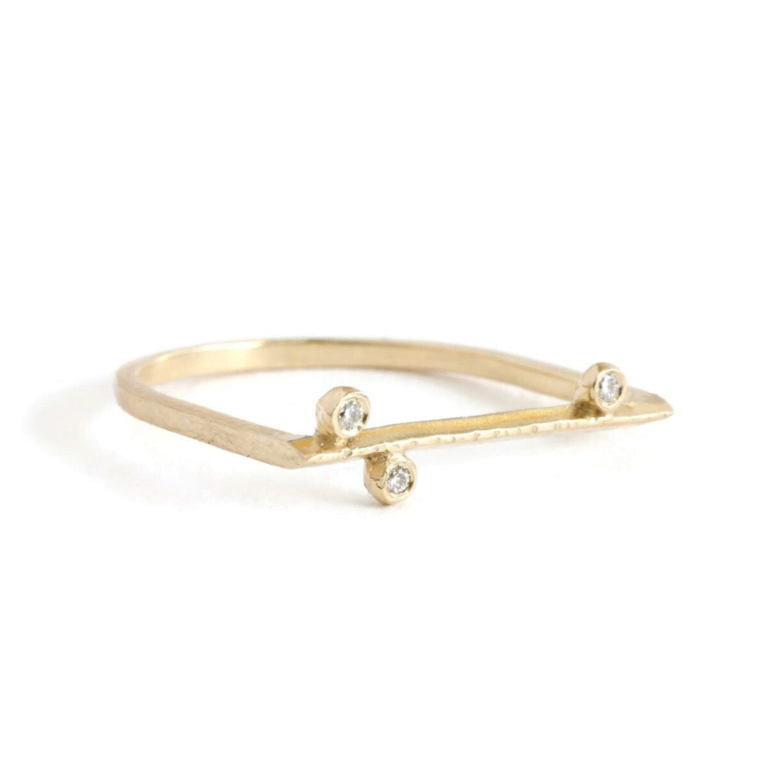 Minimalist Diamond U Ring