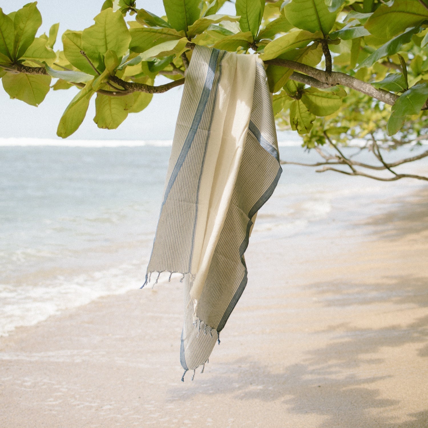 Ivory Blue Tribeca Towel