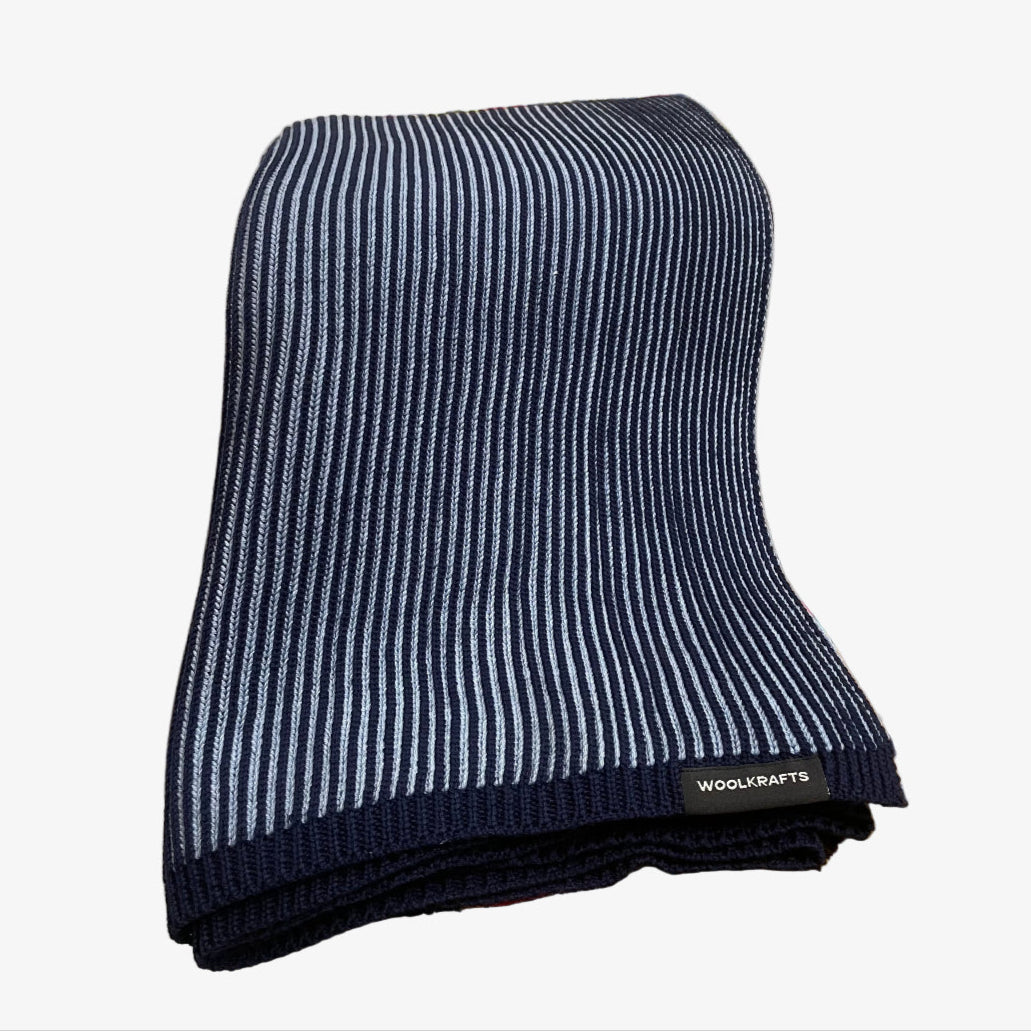 Sailor Blue Ribbed Throw Blanket