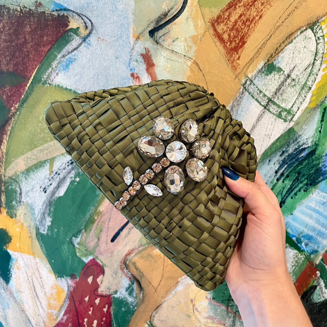 Crystal Petal Mini Bag Khaki