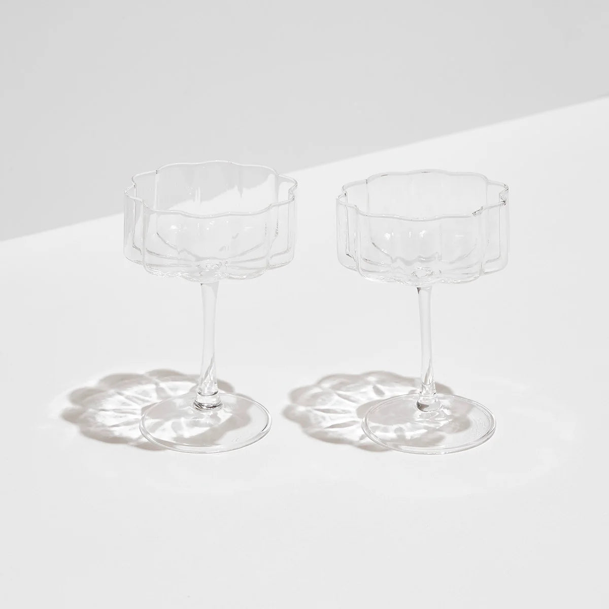 Two x Wave Coupe Glasses (Clear)