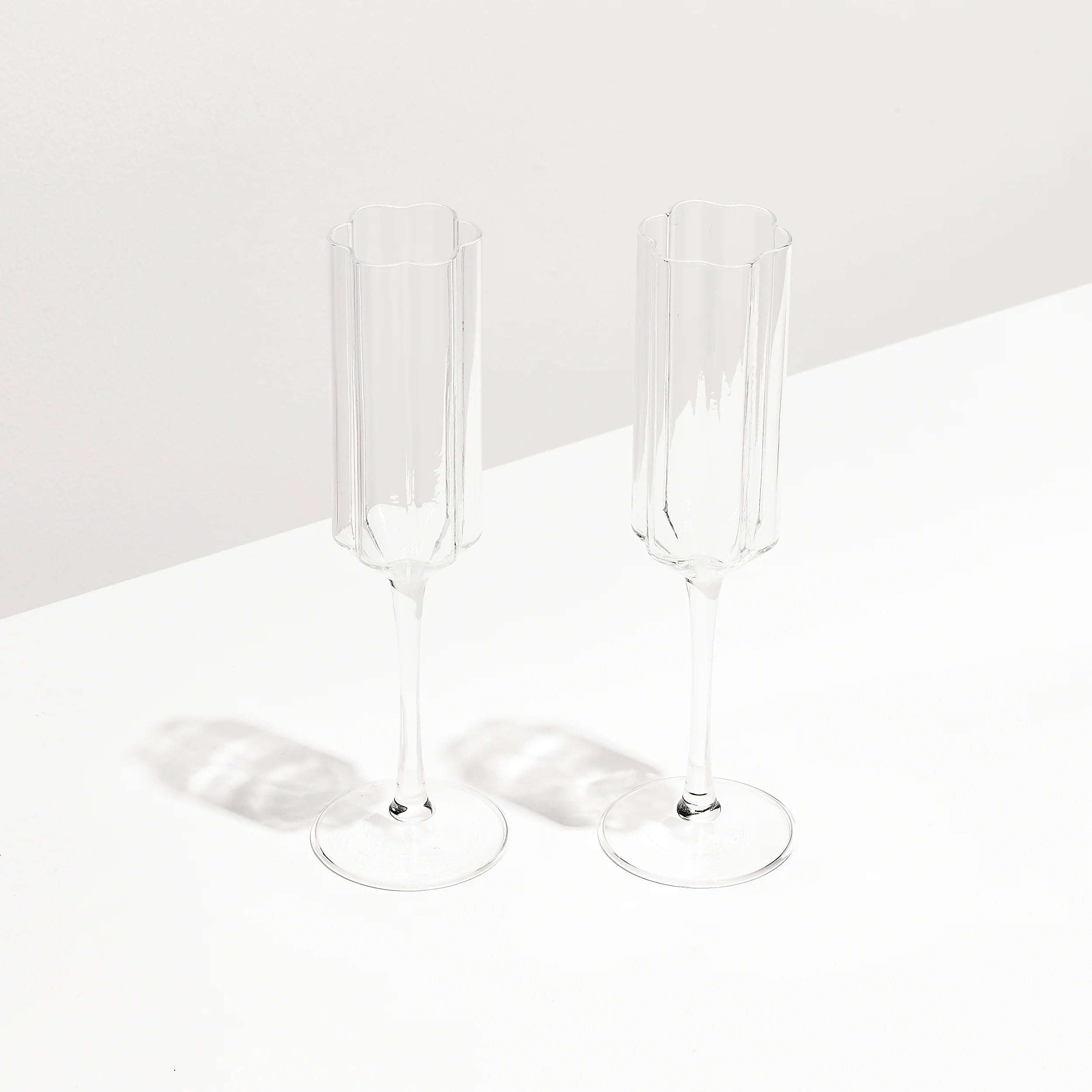 Two x Wave Flutes (Clear)