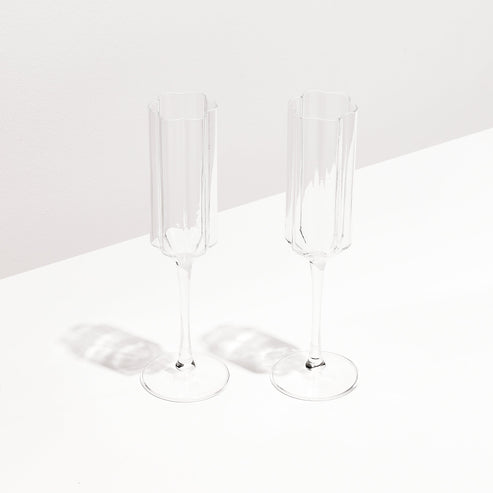 Two x Wave Flutes (Clear)
