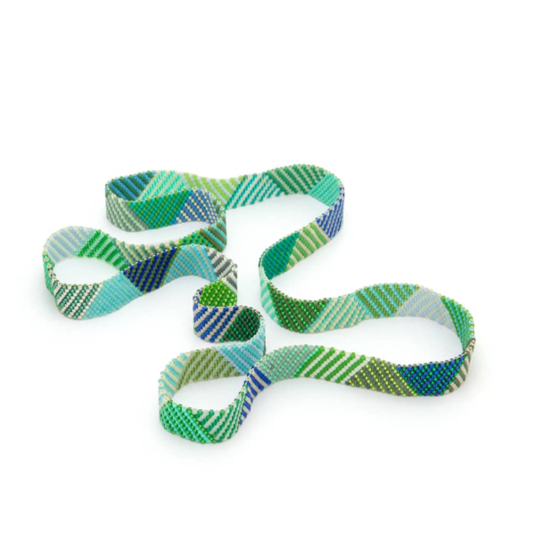 Delicas Necklace Blue - Green 27.5"