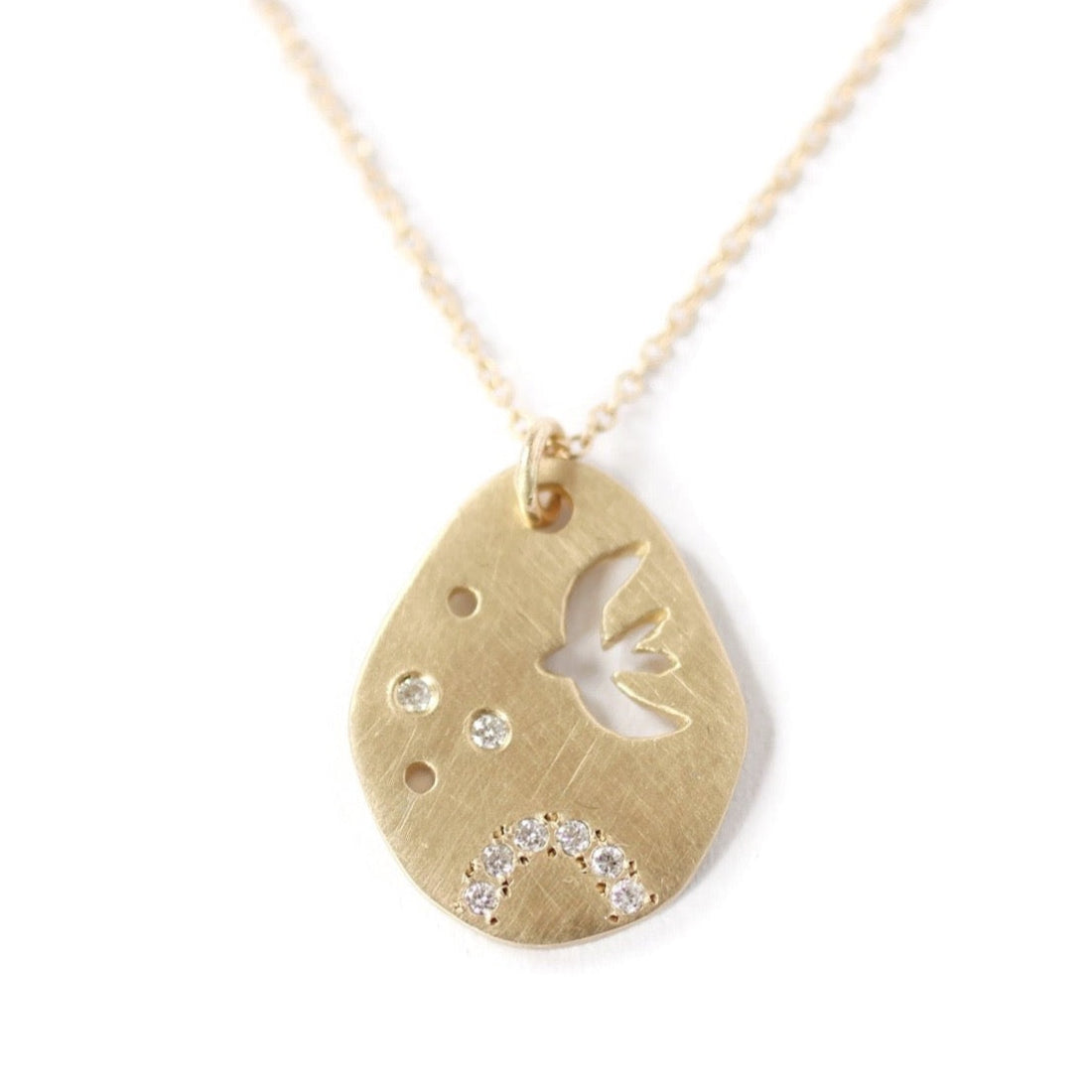 Dove & Diamond Teardrop Necklace