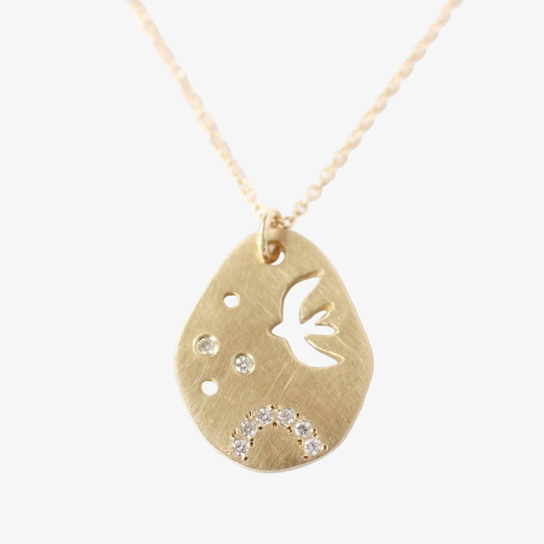Dove & Diamond Teardrop Necklace