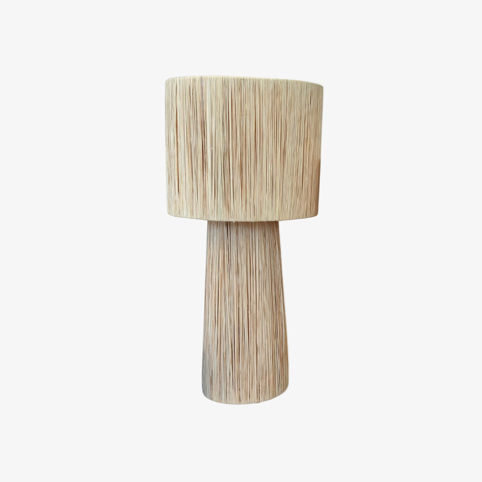 Natural Raffia Lamp - Large