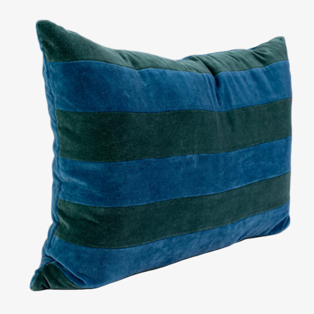 Striped Velvet Lumbar Pillow Green + Peacock