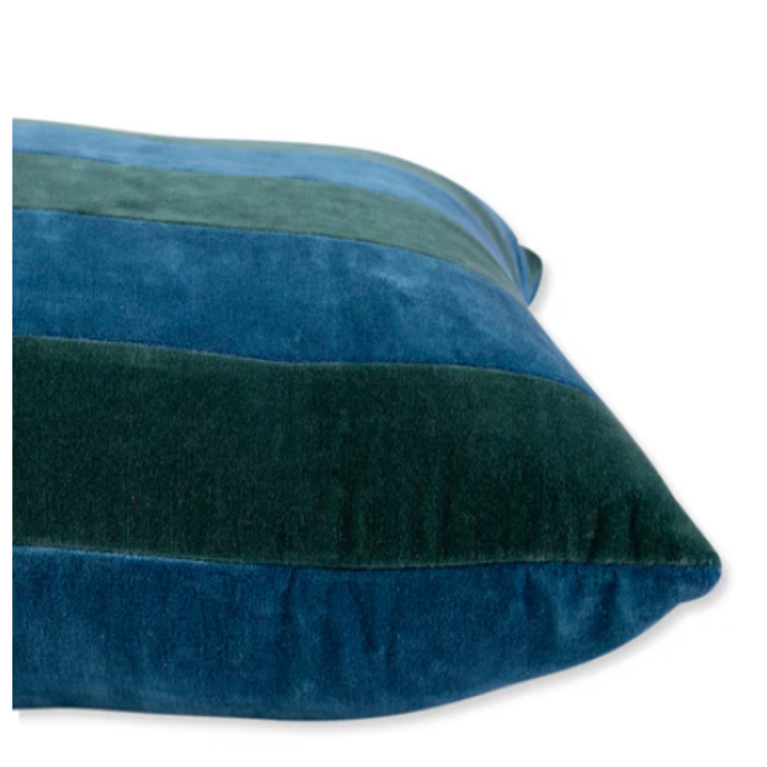 Striped Velvet Lumbar Pillow Green + Peacock