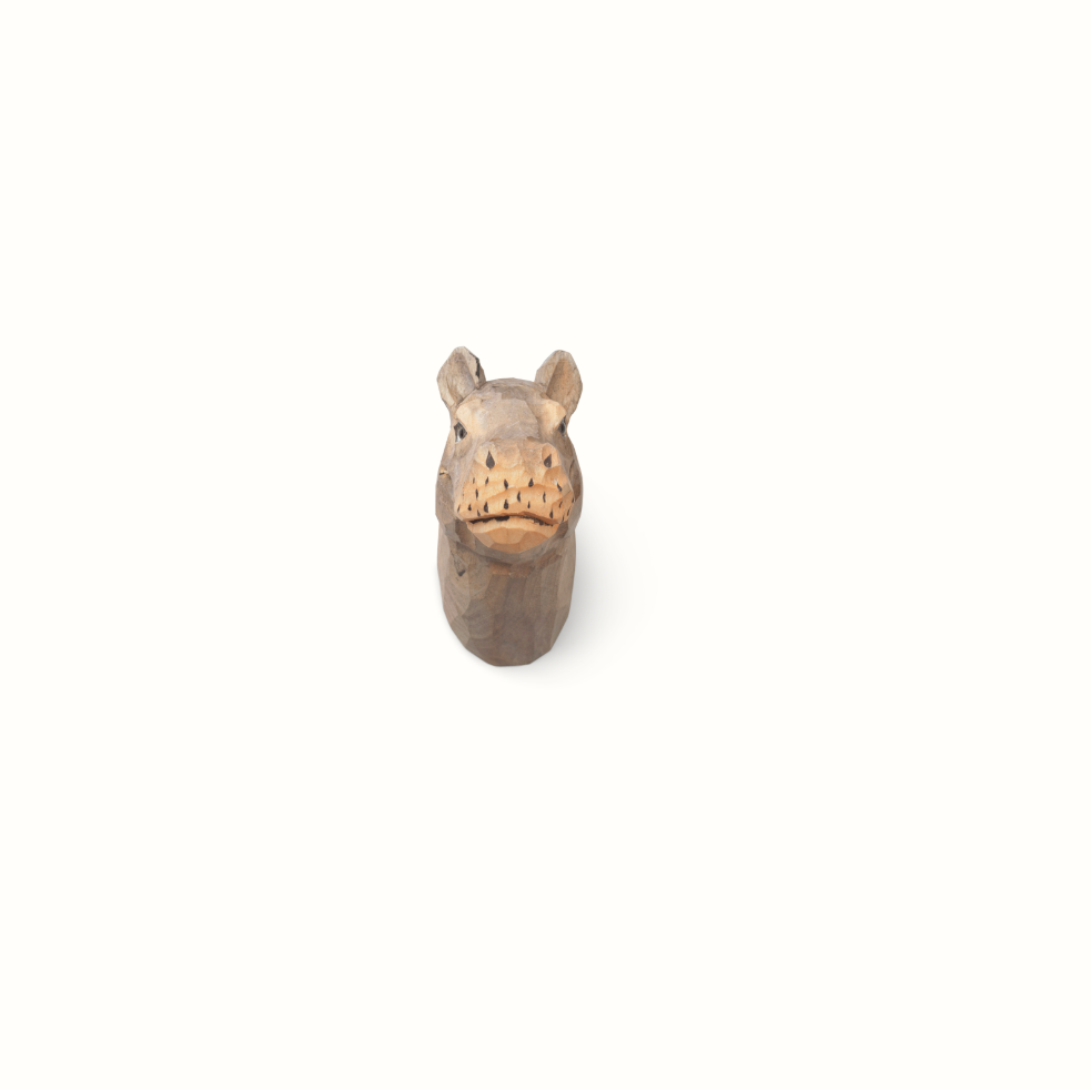 Animal Hand-Carved Hook -Hippo