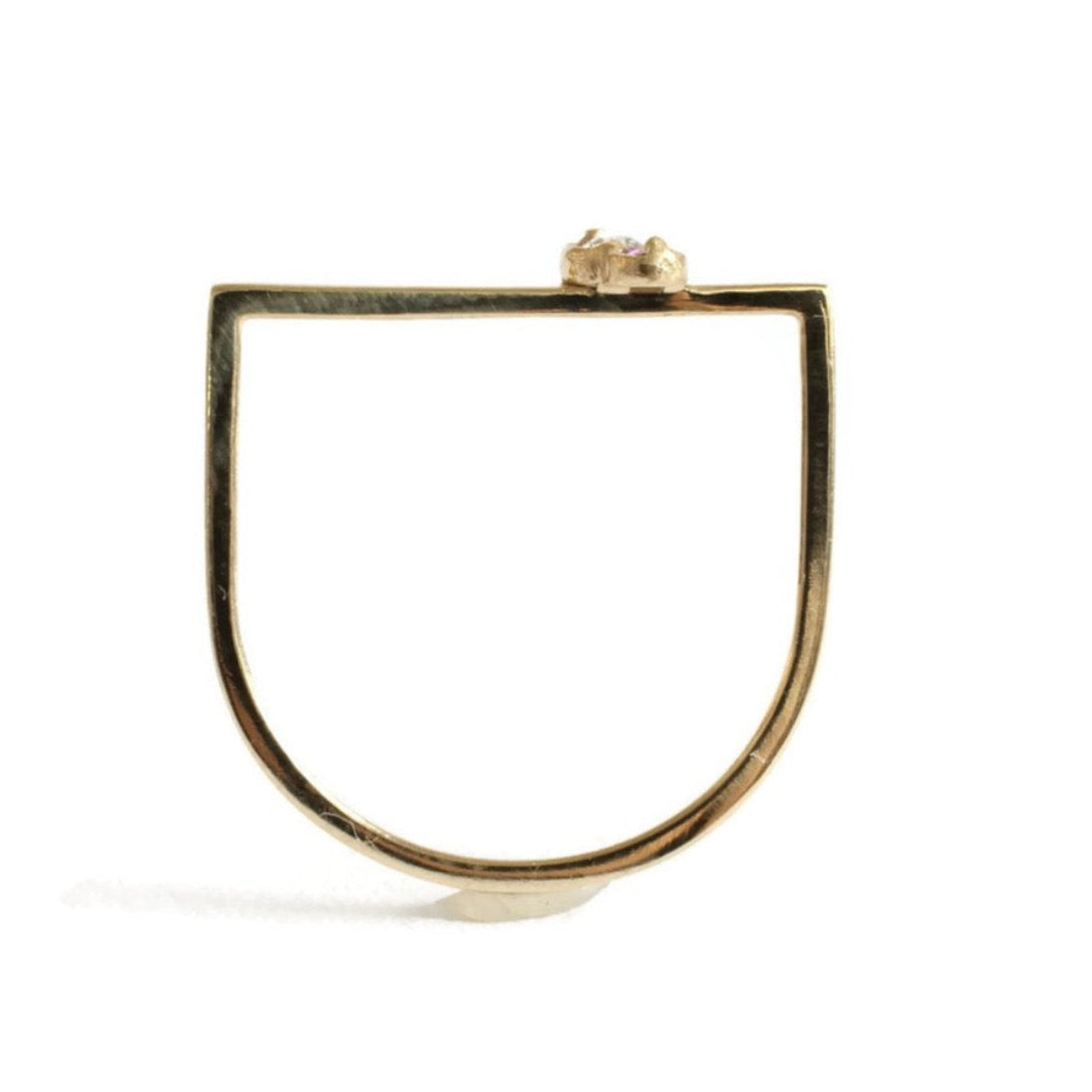 Twin Diamond U Ring