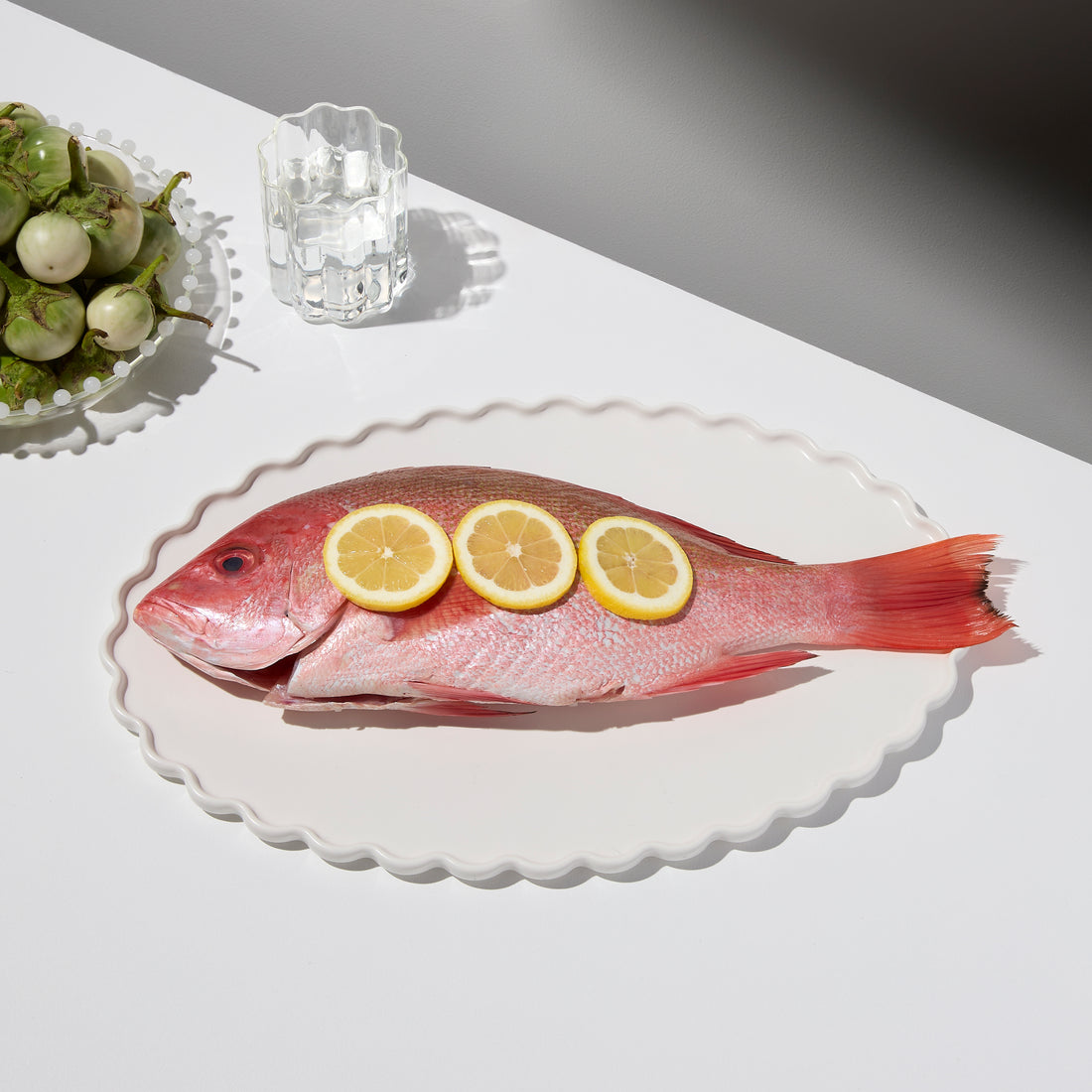 Wave Oval Platter (White)