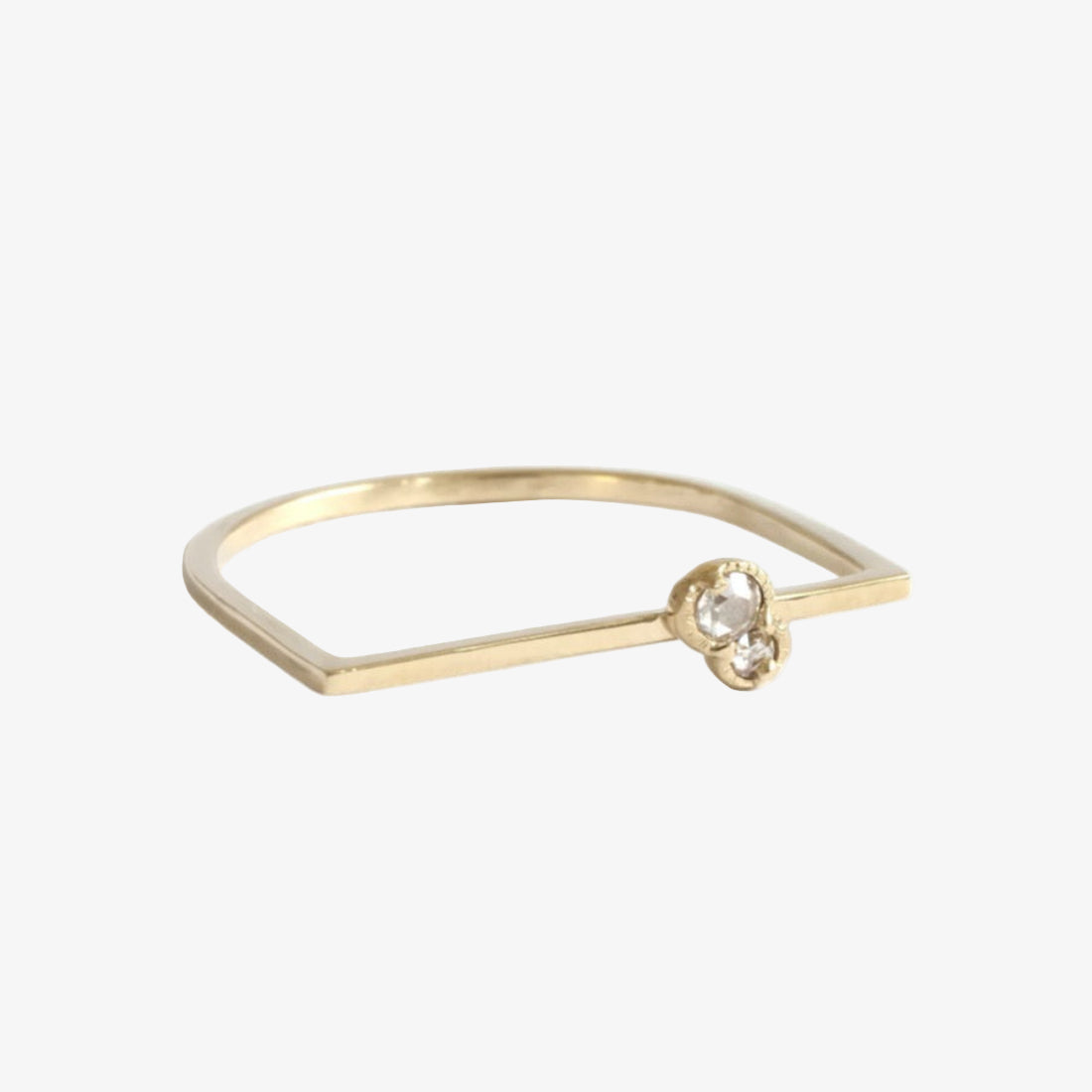 Twin Diamond U Ring