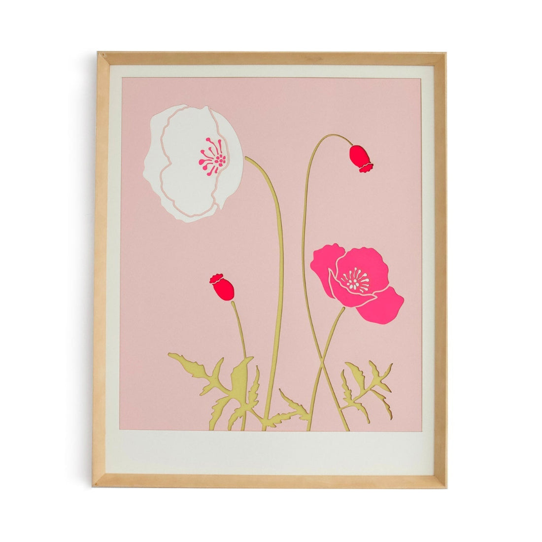 Pink Iceland Poppy 18" x 24" Framed