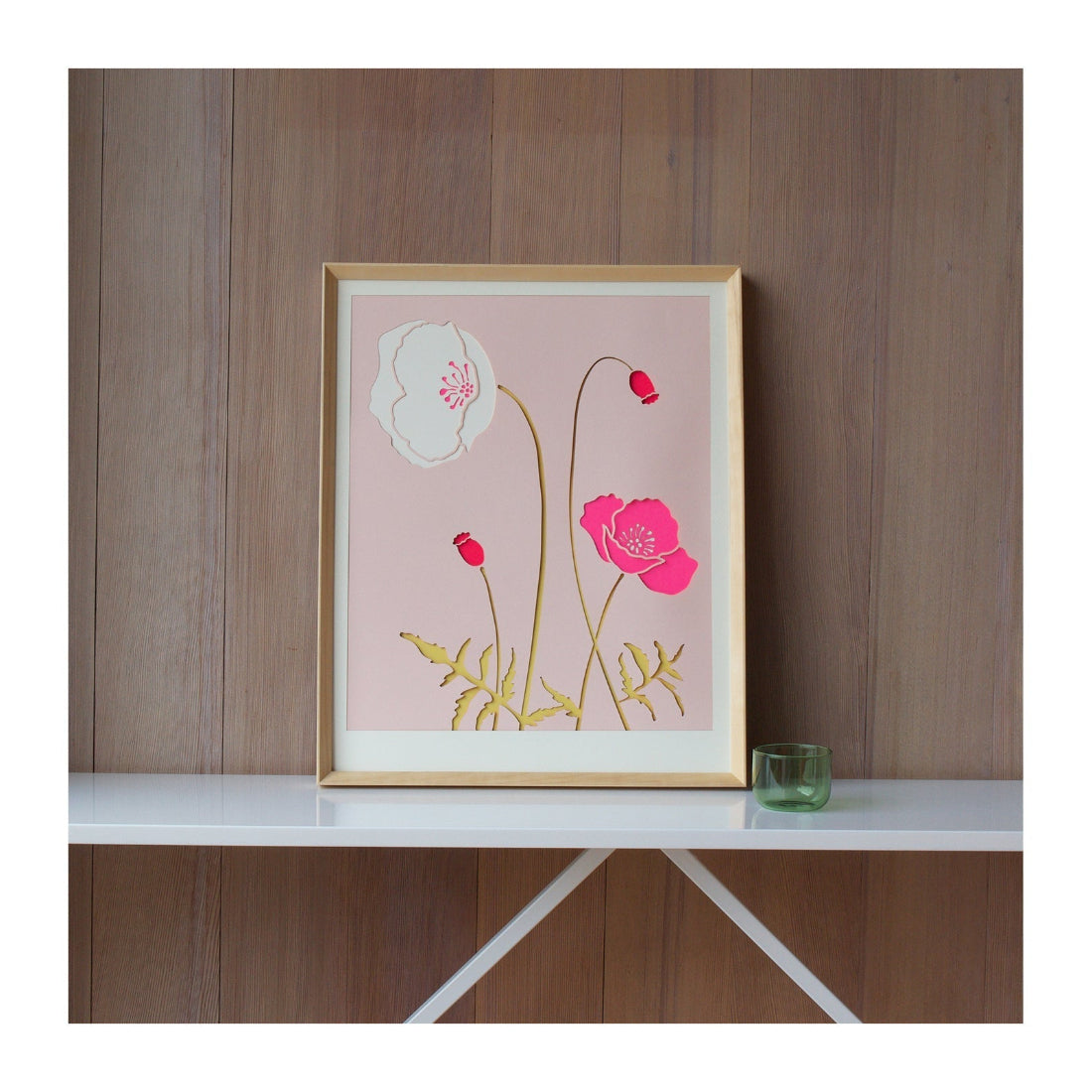 Pink Iceland Poppy 18" x 24" Framed