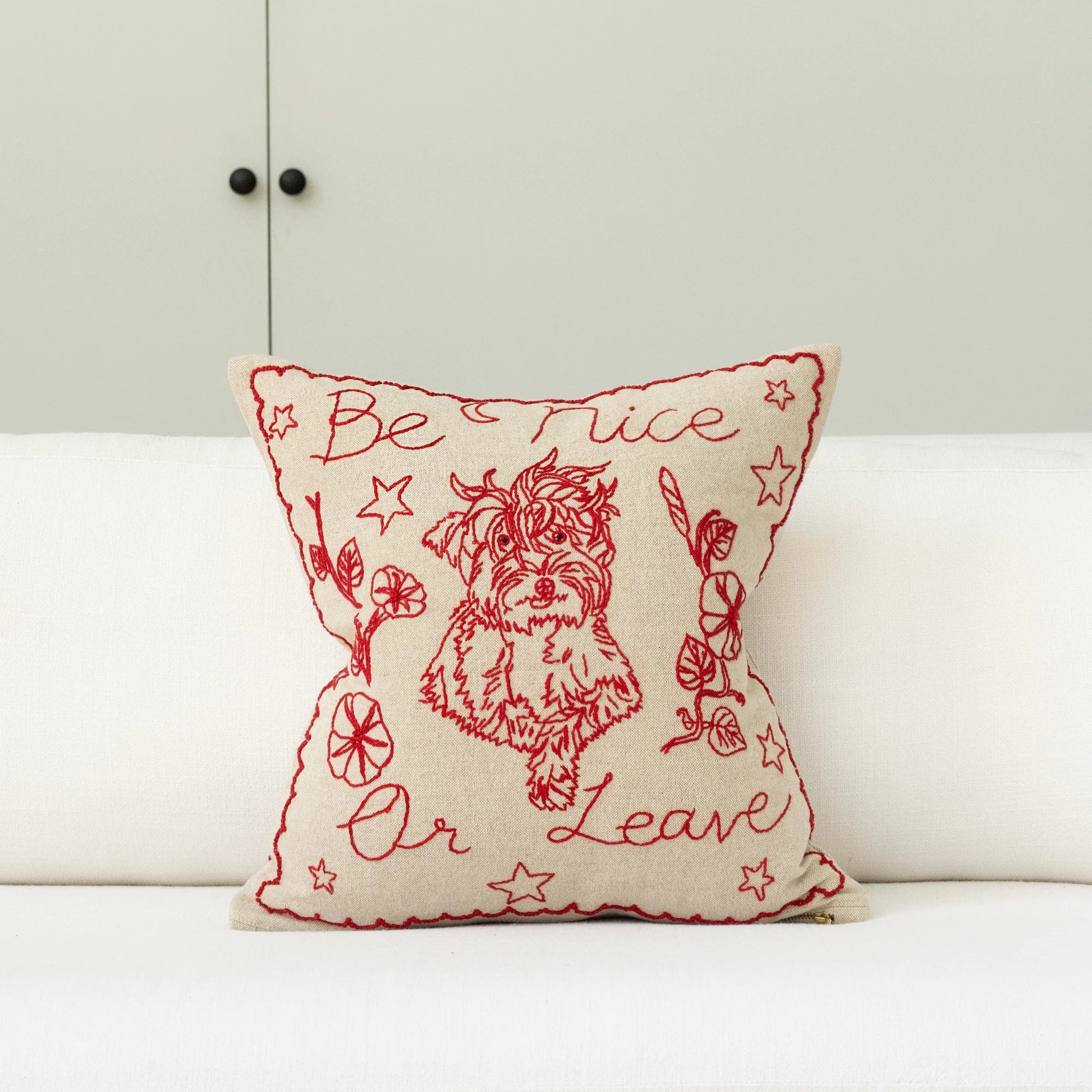 Red Work Stewie" Pillow