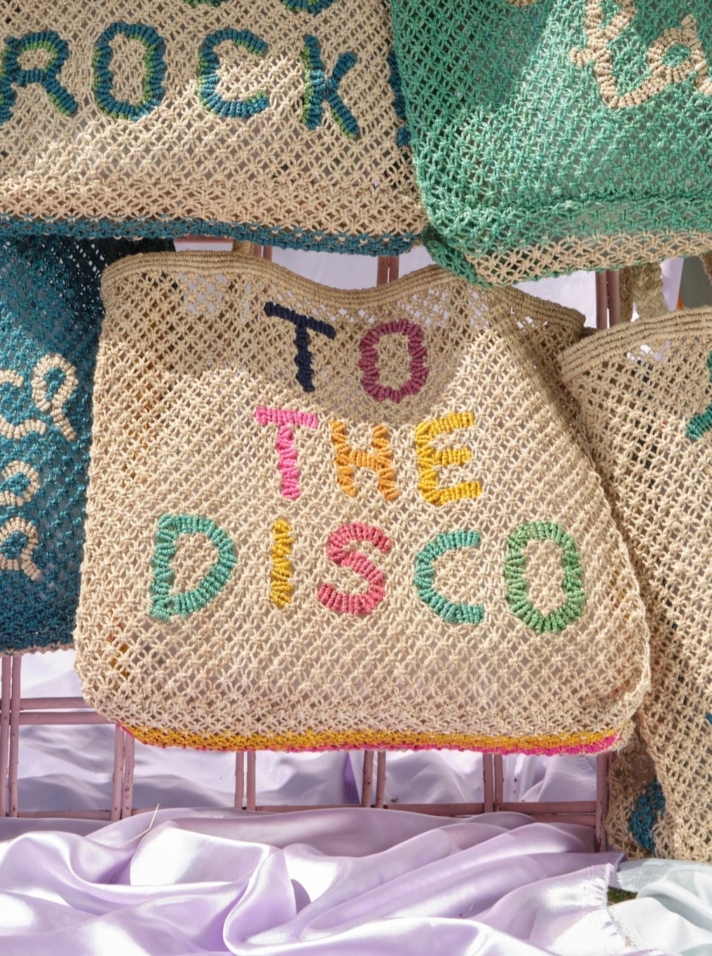 To The Disco Large Tote Bag - Multi/Natural