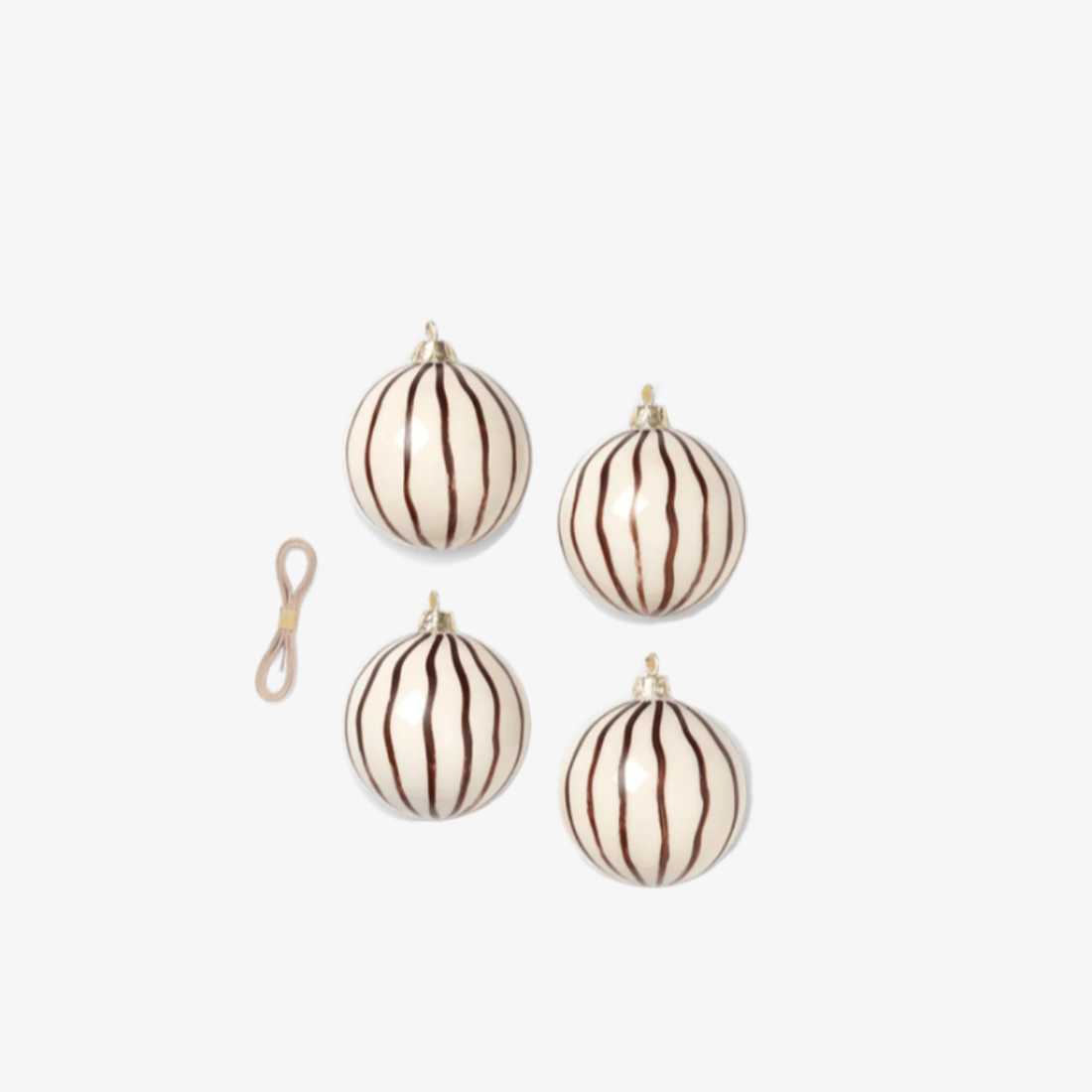 Christmas Glass Ornaments - Lines - Set of 4