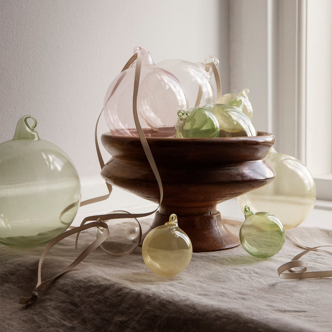 Glass Baubles Set of 8