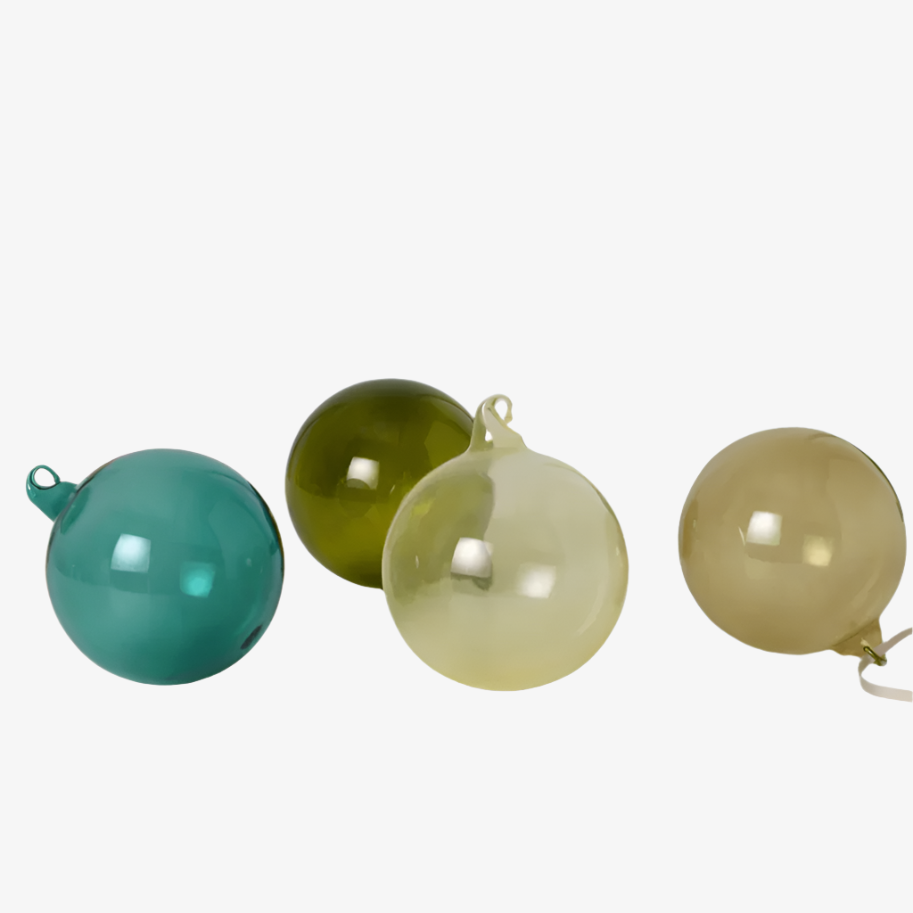 Glass Baubles Set of 4