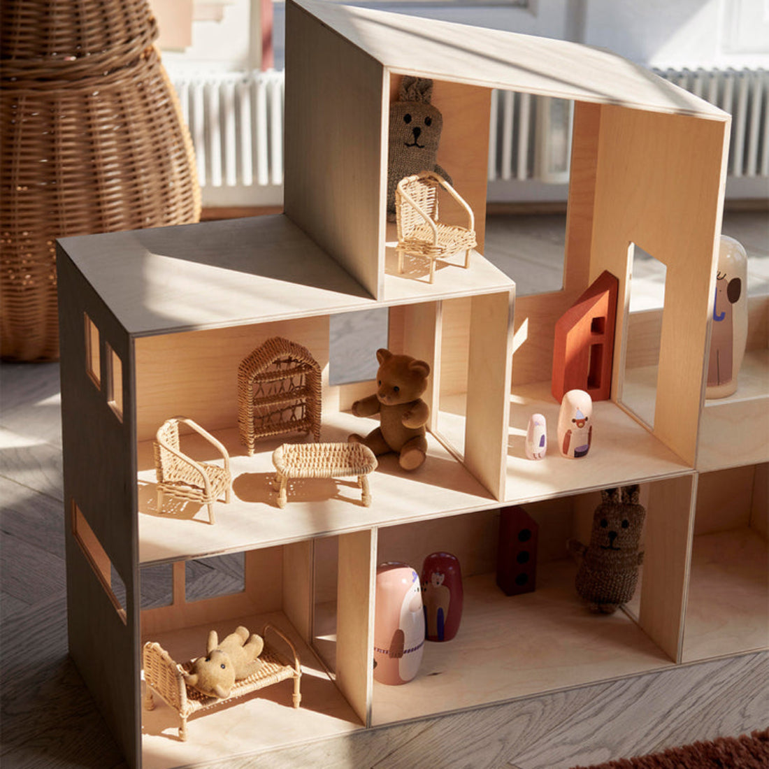 Rattan Dollhouse Furniture - Set of 5