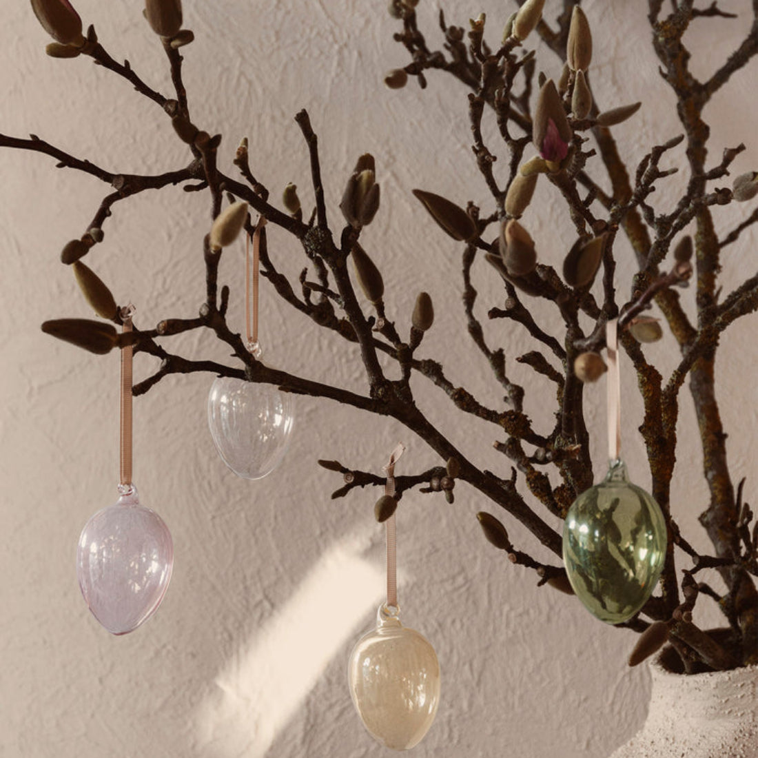 Glass Easter Eggs - Set of 4