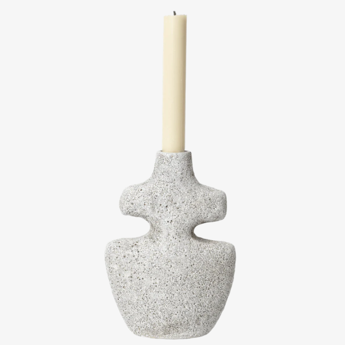 Yara Candle Holder Medium Grey Pumice