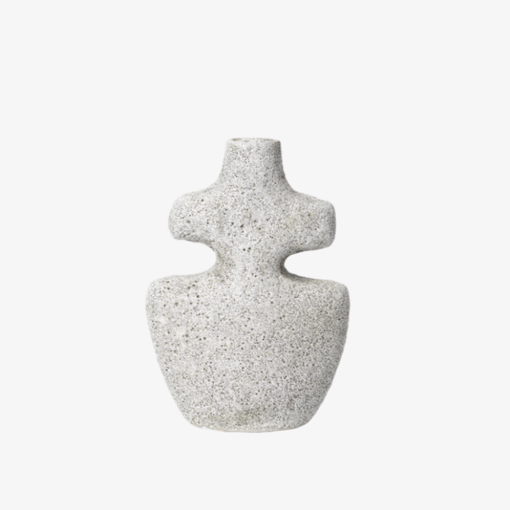 Yara Candle Holder Medium Grey Pumice