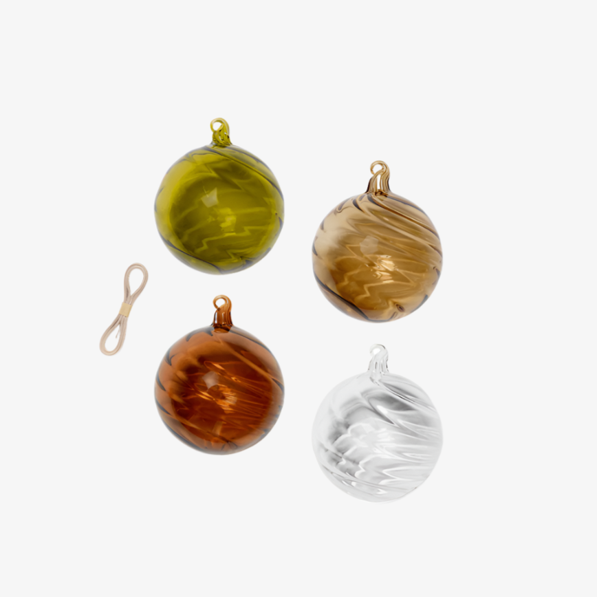 Twirl Ornaments - L - Set of 4