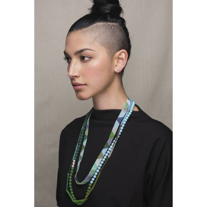 Delicas Necklace Blue - Green 27.5&quot;