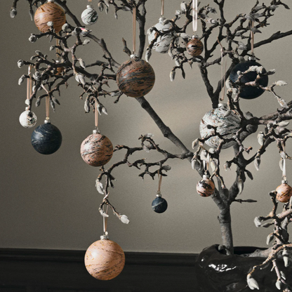 Marble Baubles Set of 8