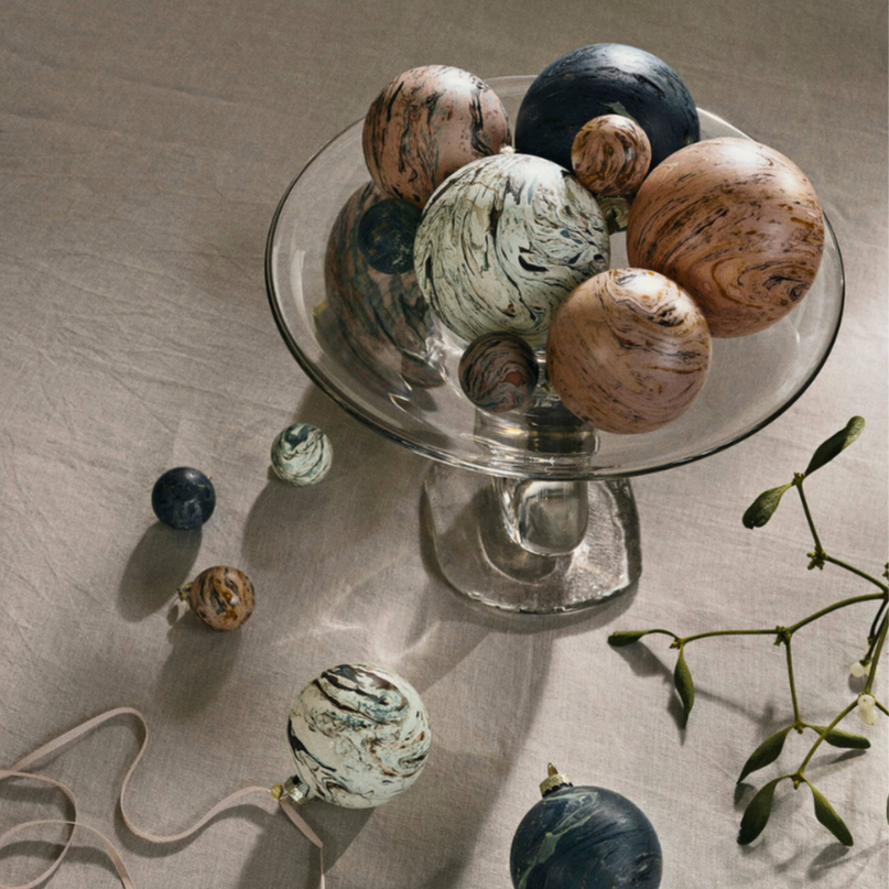 Marble Baubles Set of 4