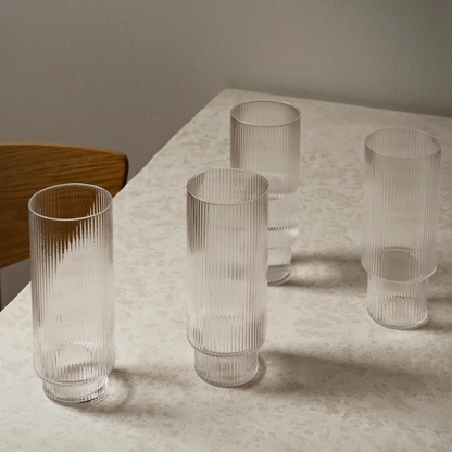 Ripple Long Drink Glasses - Set of 4