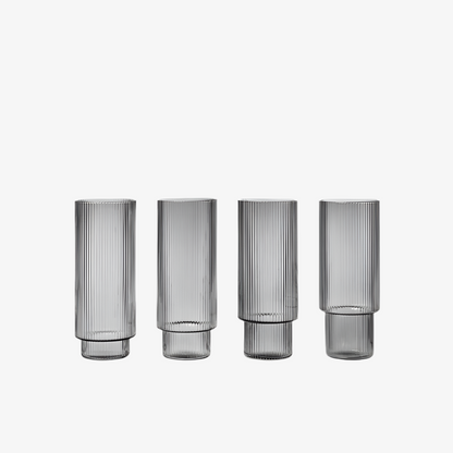 Ripple Long Drink Glasses - Set of 4