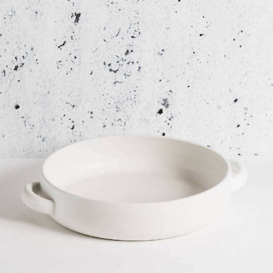 Stoneware Serving Plate With Handles 13.4&quot;