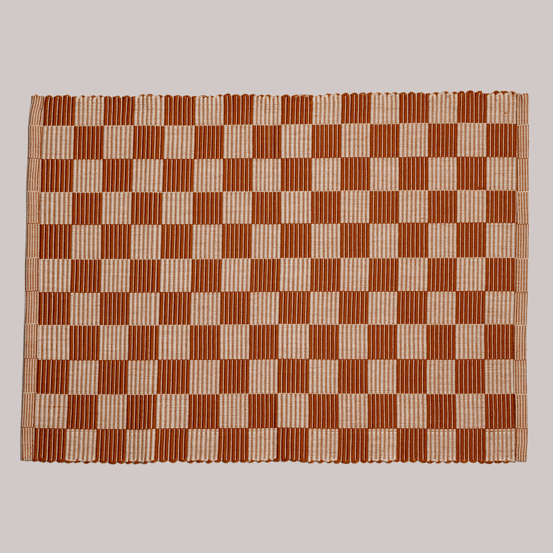 Brown Checkered Placemats  Set of 4