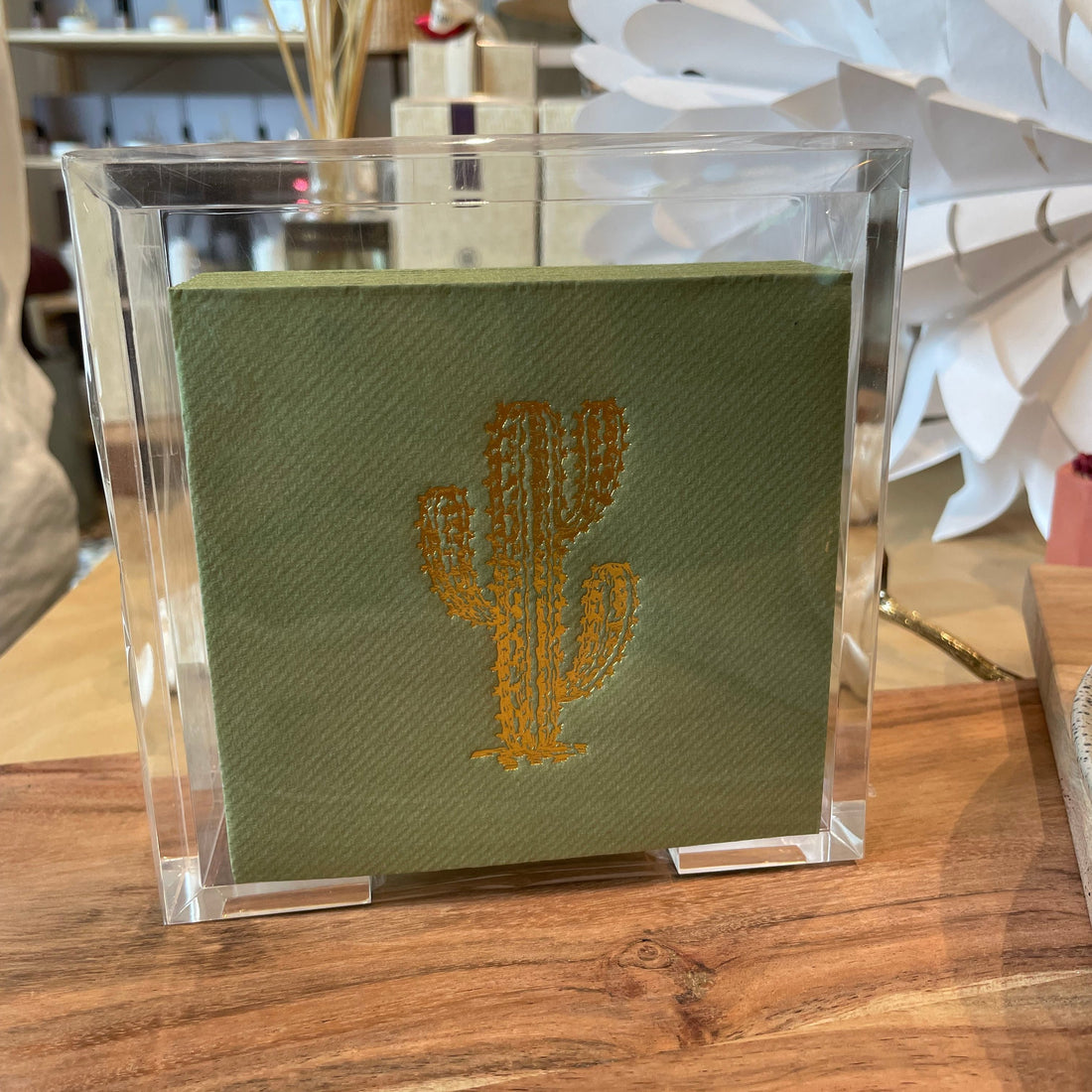 Acrylic Summer Hostess Set Green Cactus