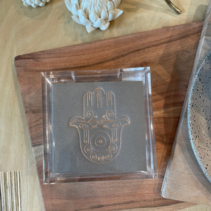 Acrylic Cocktail Napkin Hostess Set Hamsa