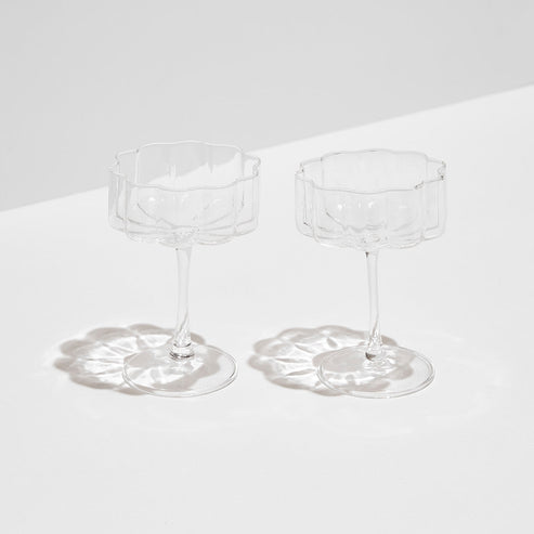 Two x Wave Coupe Glasses (Clear) - Set of 2