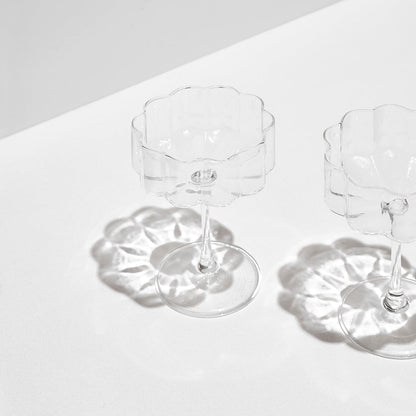 Two x Wave Coupe Glasses (Clear) - Set of 2