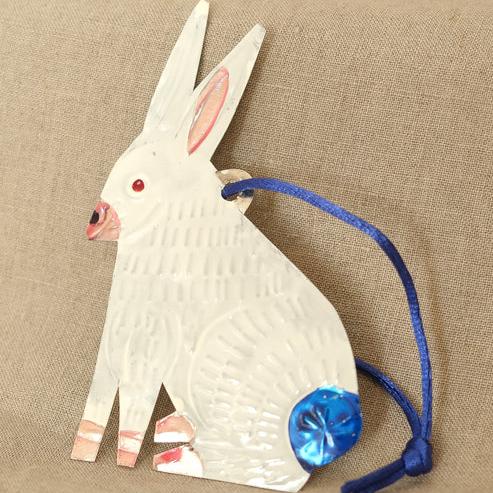 Rabbit Tin Christmas Tree Ornament