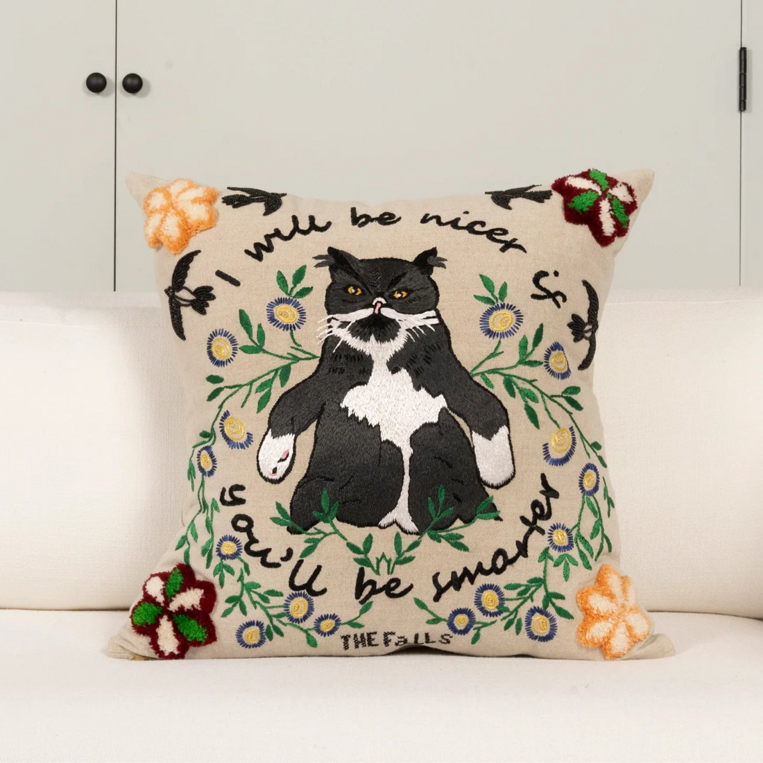 Vito The Cat&quot; Pillow - Natural/Multi