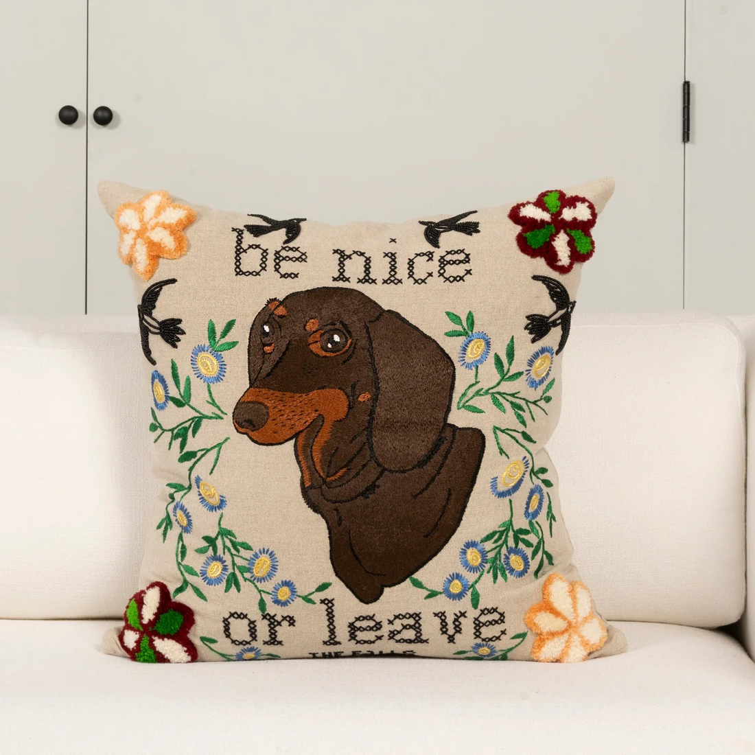 Be Nice Dora&quot; Pillow - Natural/Multi