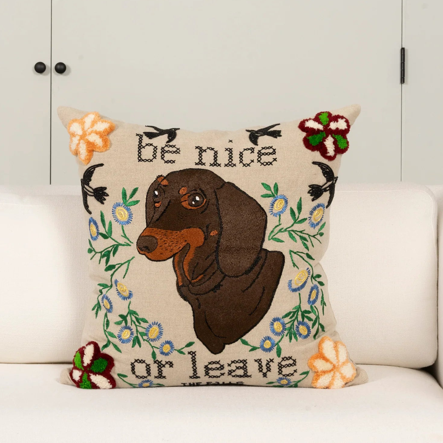 Be Nice Dora&quot; Pillow - Natural/Multi