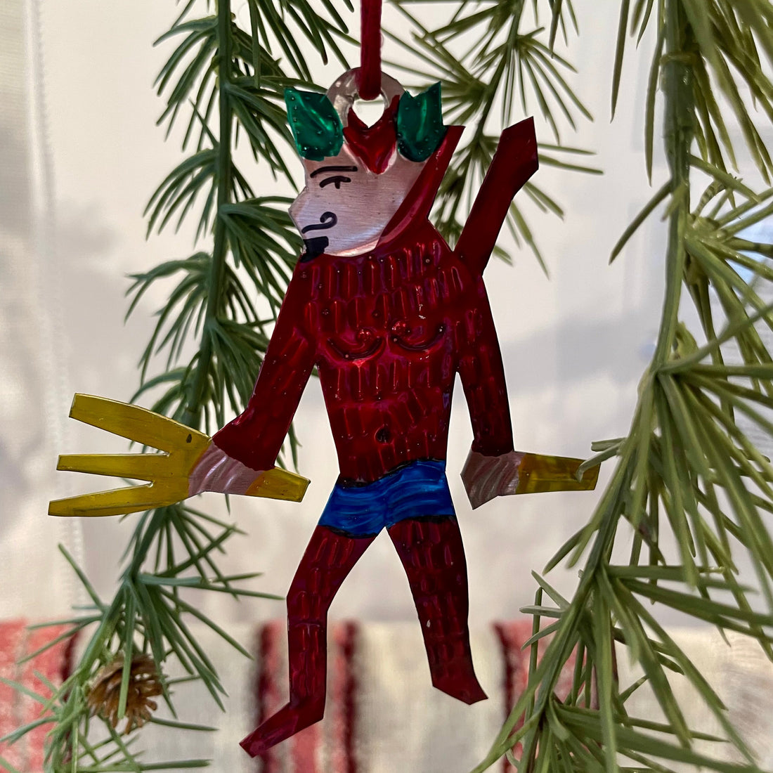 Devil with Pitch Fork Christmas Tree Ornament