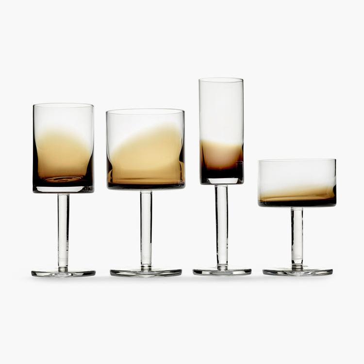 Champagne Glass Amber Zuma - Set of 4